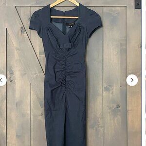 Stop Staring Billion Dollar Baby Fit Dress Stretch Denim Office Siren Pinup XS